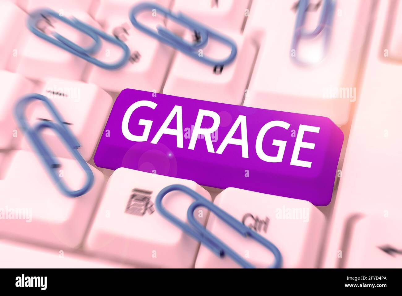Affiche textuelle indiquant le garage. Construction de photos conceptuelles pour le logement d'un véhicule à moteur ou de véhicules pour les mettre dans Banque D'Images