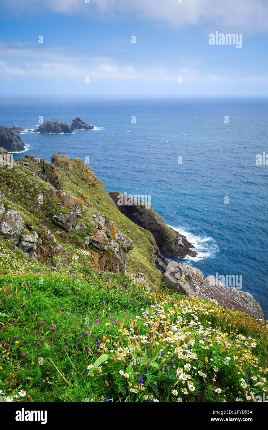 Falaises de Cape Ortegal et océan atlantique, Galice, Espagne Banque D'Images