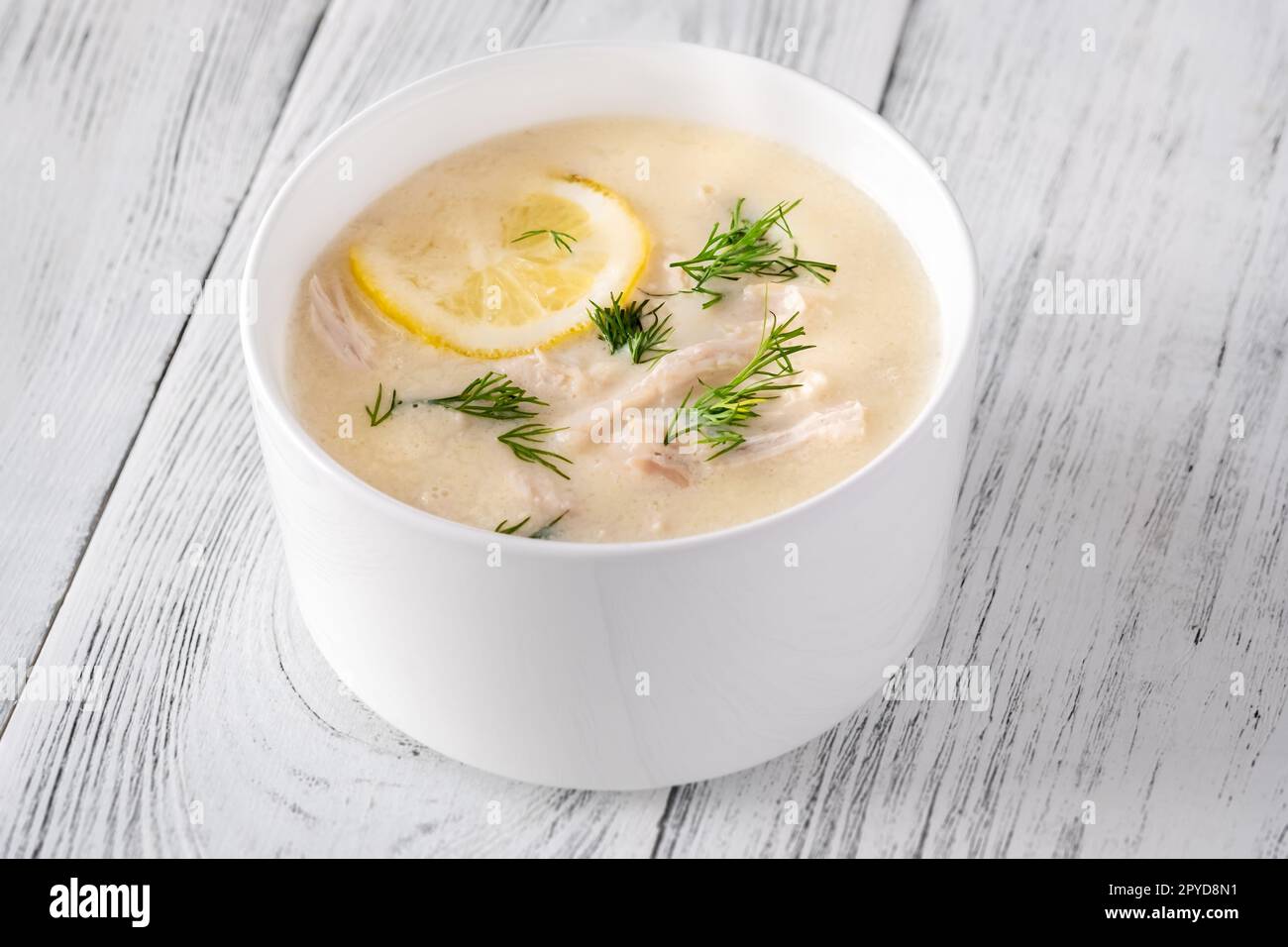 Portion d'Avgolemono Banque D'Images