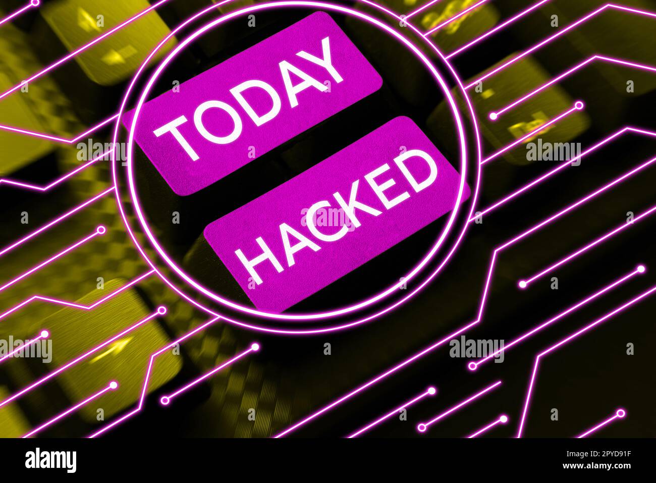 Écriture affichant du texte piraté. Concept d'entreprise accès non autorisé aux données du système ou de l'informatique cybercriminalité Banque D'Images