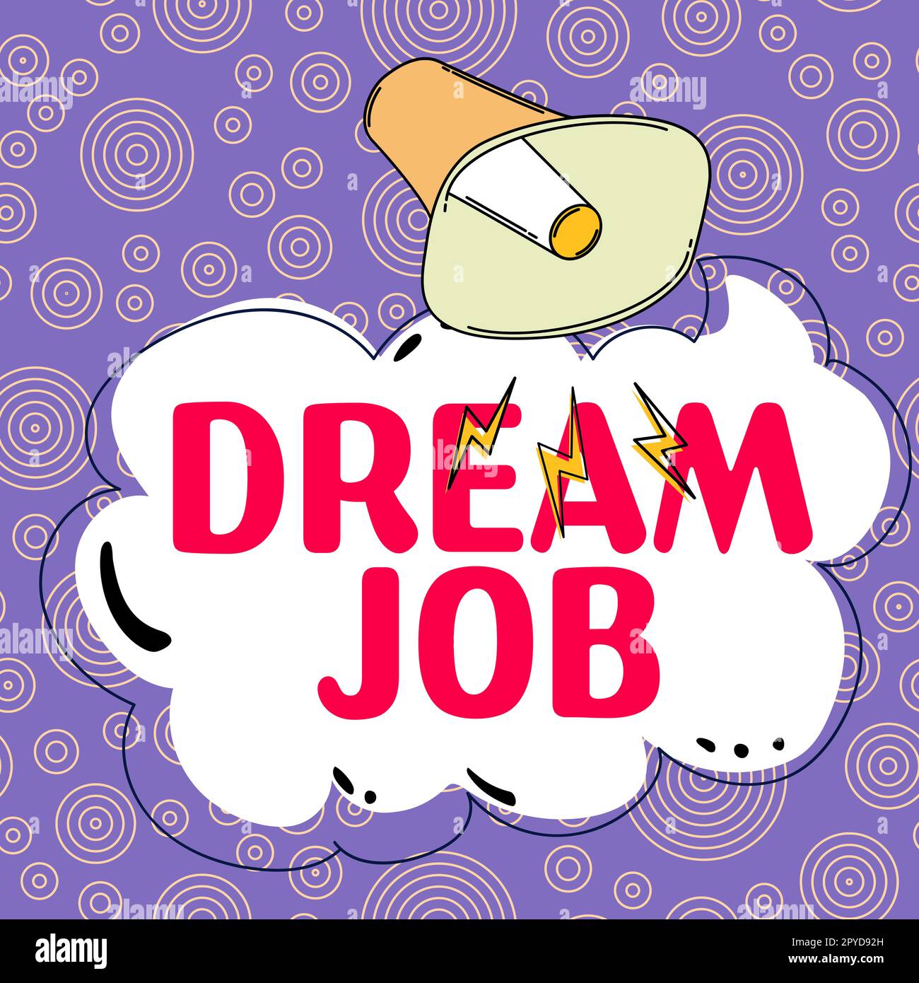 Légende conceptuelle Dream Job. Concept signifiant un acte qui est payé par salaire et vous donnant le hapiness Banque D'Images