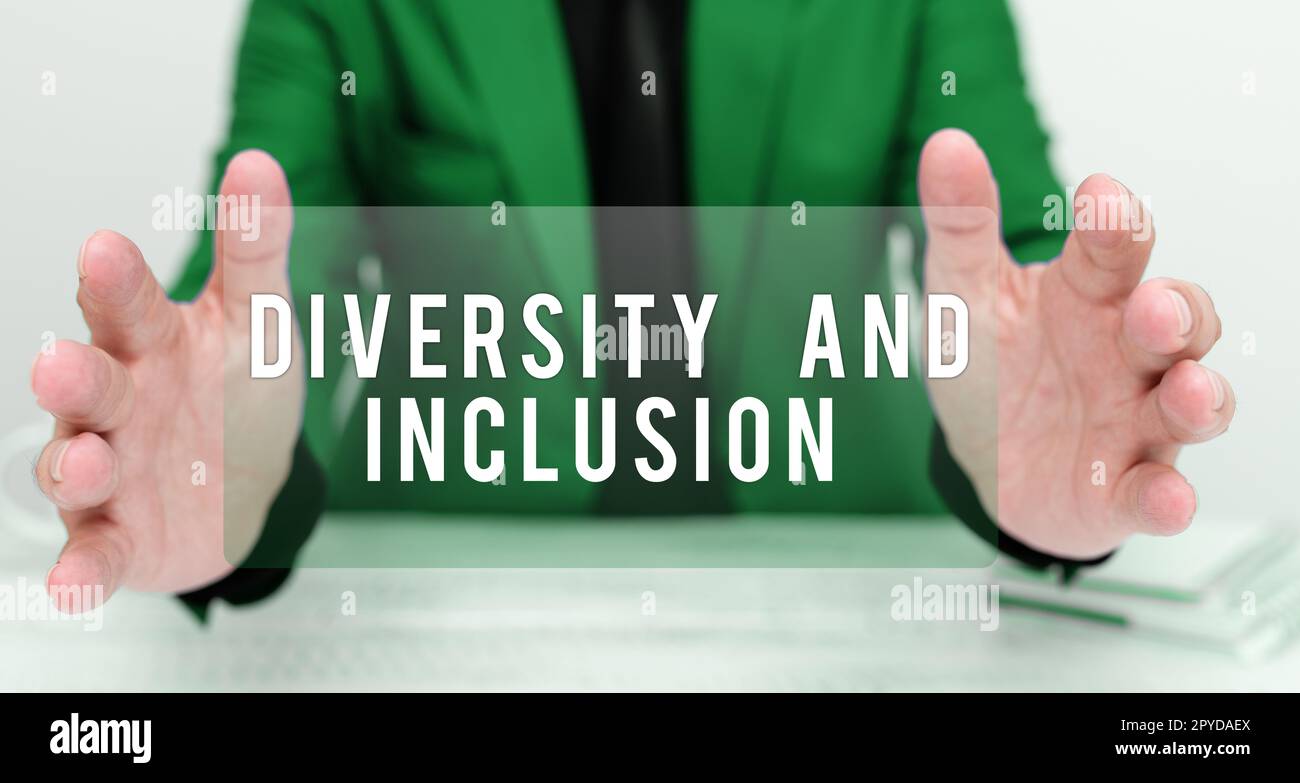 Affichage conceptuel diversité et inclusion. La différence humaine mot pour intervalle inclut la race ethnicité sexe Banque D'Images