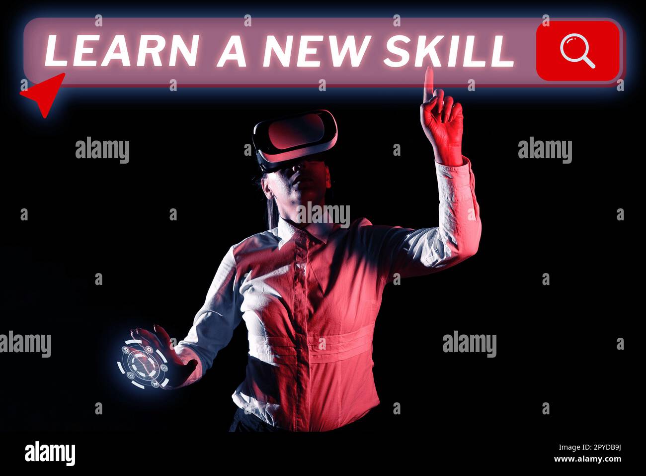 Affiche apprendre Une nouvelle compétence. Connaissance de l'acquisition d'une approche commerciale grâce à une expérience d'étude enseignée Banque D'Images