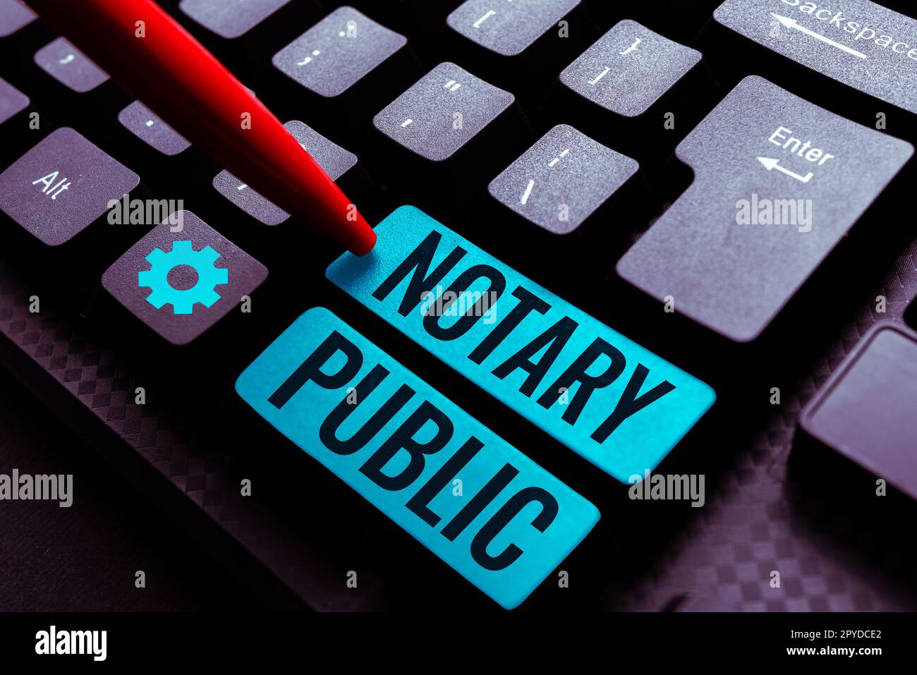 Affiche textuelle indiquant le notaire public. Contrat de certification d'autorisation de documentation de légalité d'idée commerciale Banque D'Images