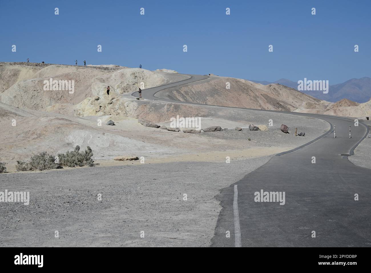 Zabriskie Point est une partie de l'Amargosa Range situé à l'est de la vallée de la mort dans Death Valley National Park en Californie, États-Unis Banque D'Images