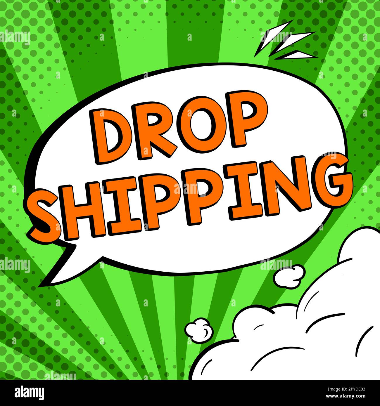 Envoi de texte d'écriture manuscrite. Concept d'affaires pour envoyer des marchandises d'un fabricant directement à un client plutôt qu'au détaillant Banque D'Images