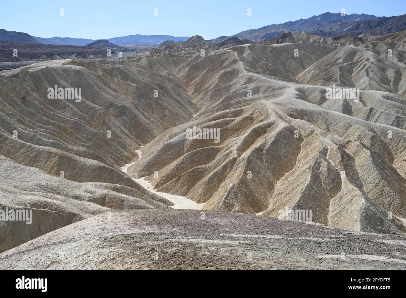Zabriskie Point est une partie de l'Amargosa Range situé à l'est de la vallée de la mort dans Death Valley National Park en Californie, États-Unis Banque D'Images