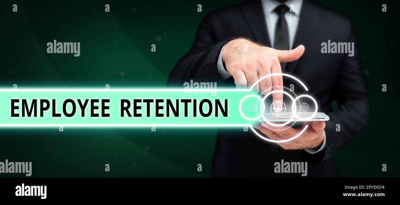 Légende conceptuelle rétention des employés. Approche commerciale méthode de recrutement interne employée par les organisations Banque D'Images