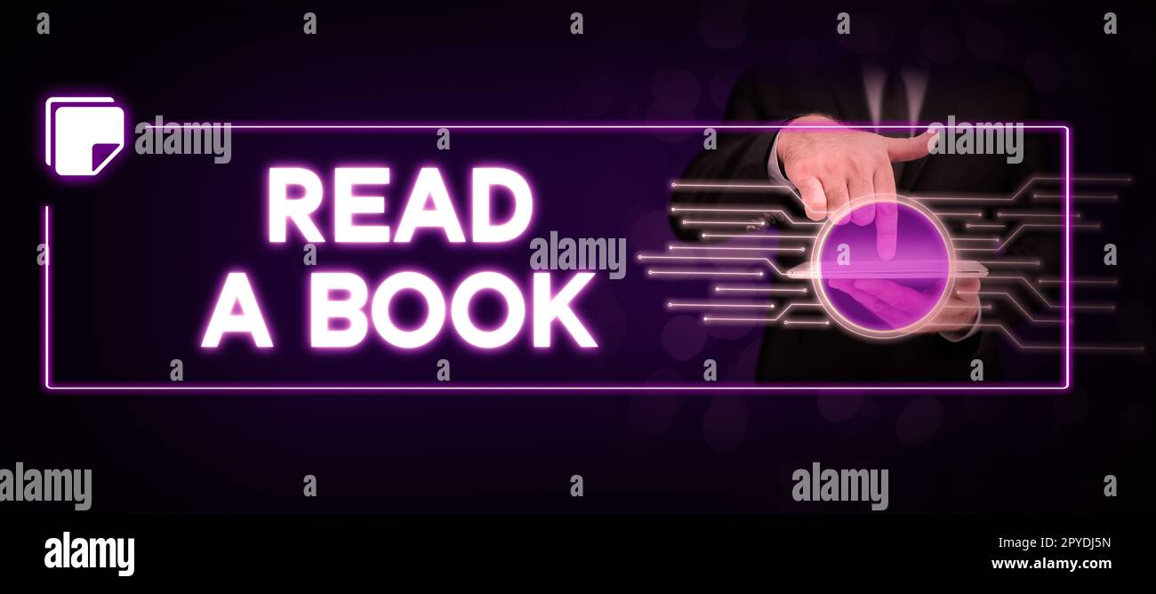 Affichage conceptuel Lire Un livre. Approche d'affaires Profitez de la littérature activité traditionnelle Apprenez de nouvelles choses Banque D'Images