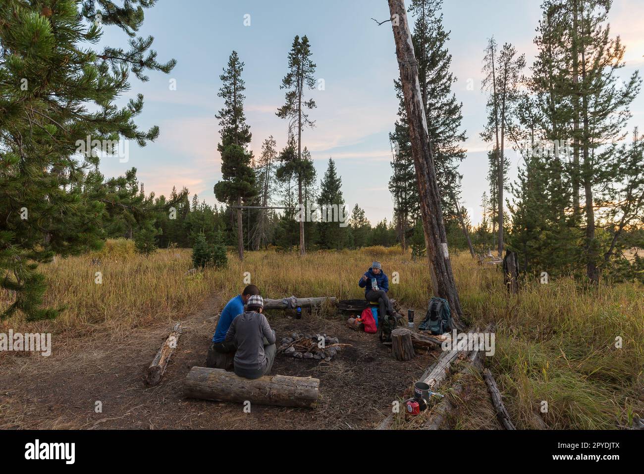 camping à yellowstone Banque D'Images