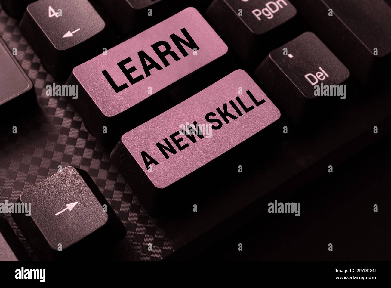 Légende conceptuelle apprendre Une nouvelle compétence. Connaissance conceptuelle de l'acquisition de photos grâce à une expérience d'étude enseignée Banque D'Images