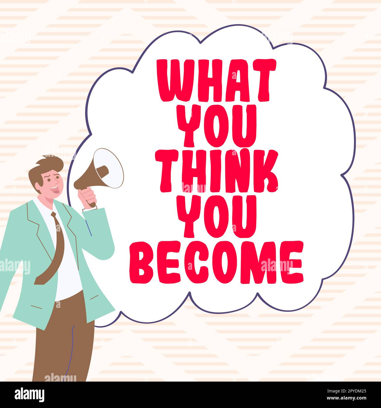Écriture affichage de texte ce que vous pensez devenir. Concept signifiant être réussi et positif dans la vie exigent de bonnes pensées Banque D'Images