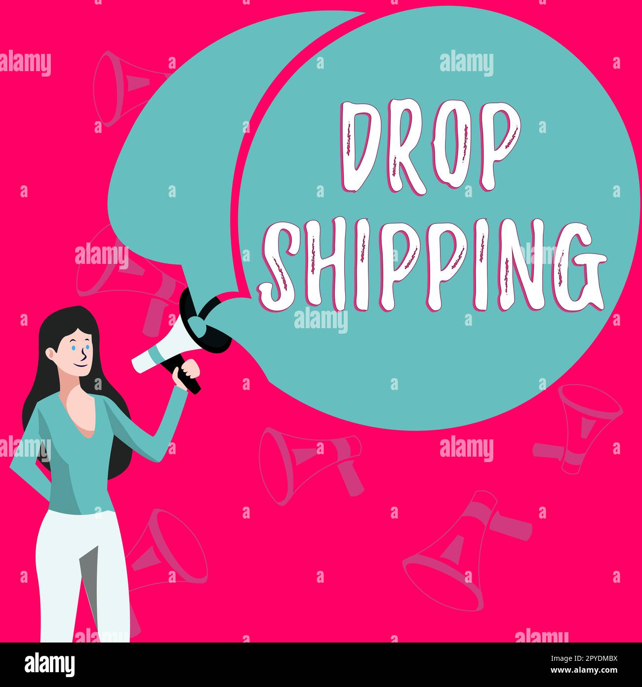 Livraison de l'affiche manuscrite. Présentation de l'entreprise pour envoyer des marchandises d'un fabricant directement à un client plutôt qu'au détaillant Banque D'Images