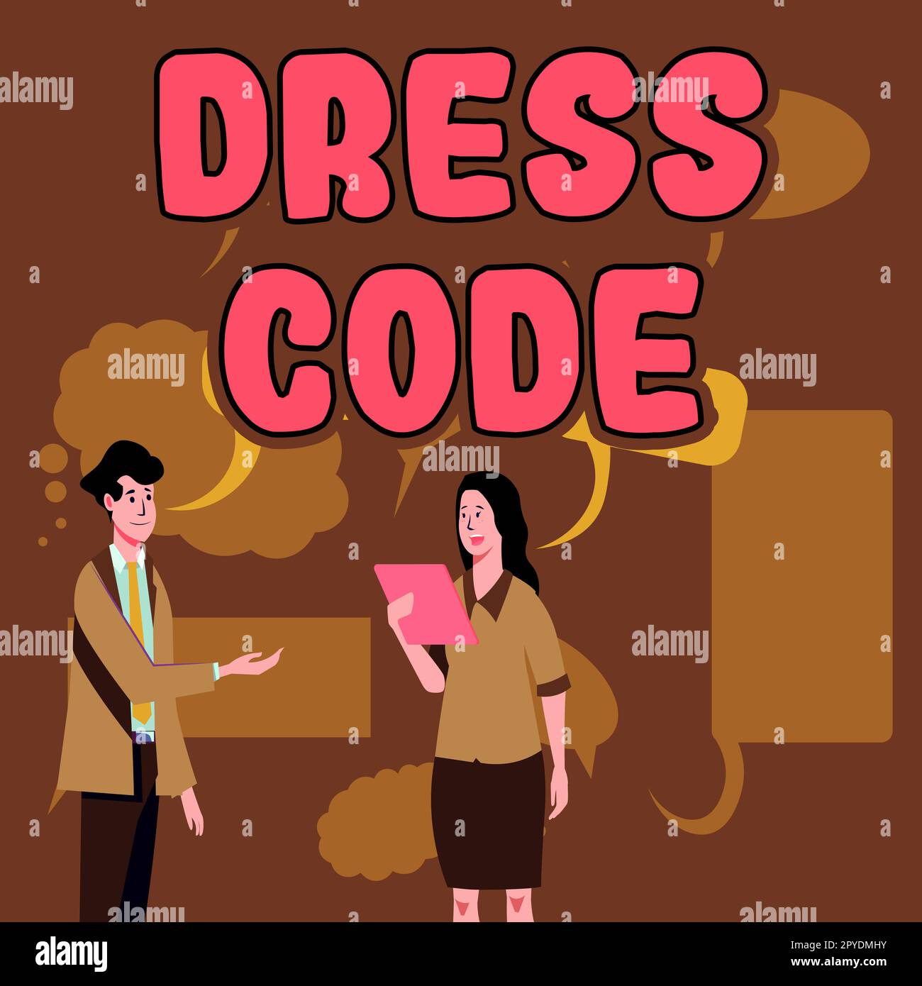 Code vestimentaire d'affichage conceptuel. Mot écrit sur une façon acceptée de s'habiller pour une occasion ou un groupe particulier Banque D'Images