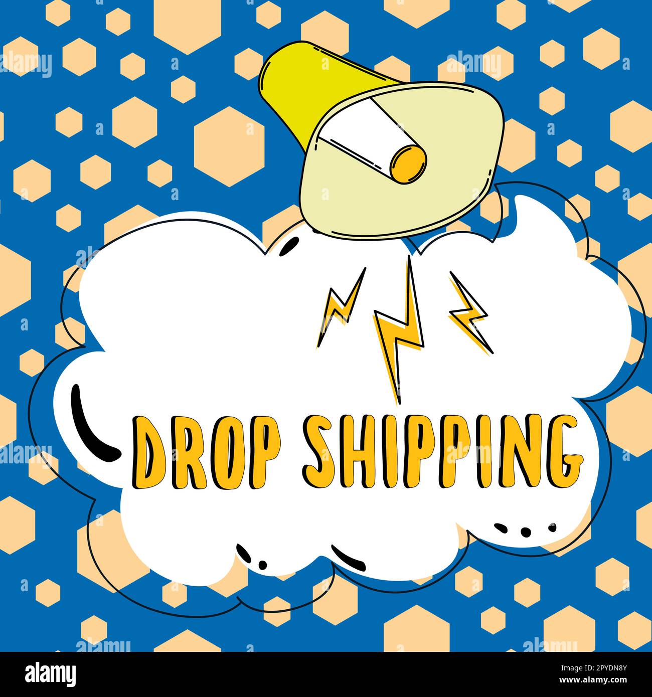 Inspiration montrant l'expédition des panneaux. Internet concept pour envoyer des marchandises d'un fabricant directement à un client plutôt qu'au détaillant Banque D'Images