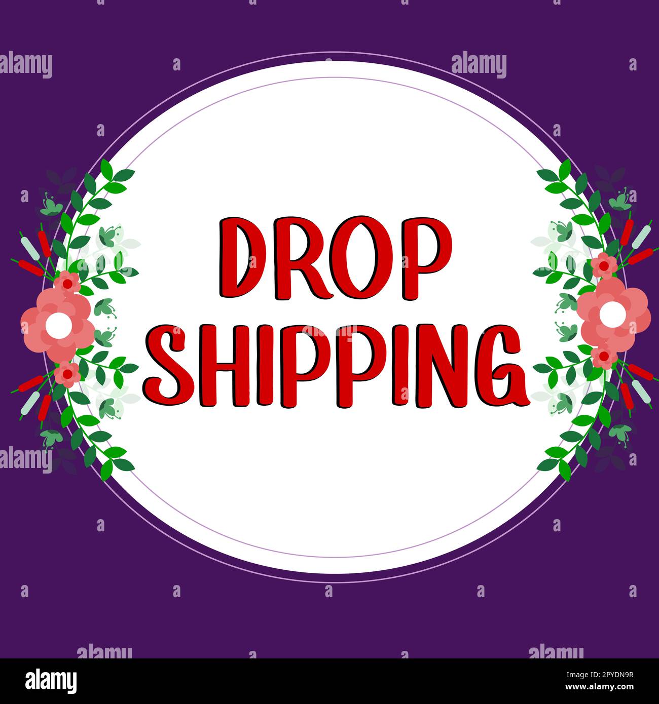 Affiche textuelle indiquant l'expédition de la goutte. Vitrine commerciale pour envoyer des marchandises d'un fabricant directement à un client plutôt qu'au détaillant Banque D'Images