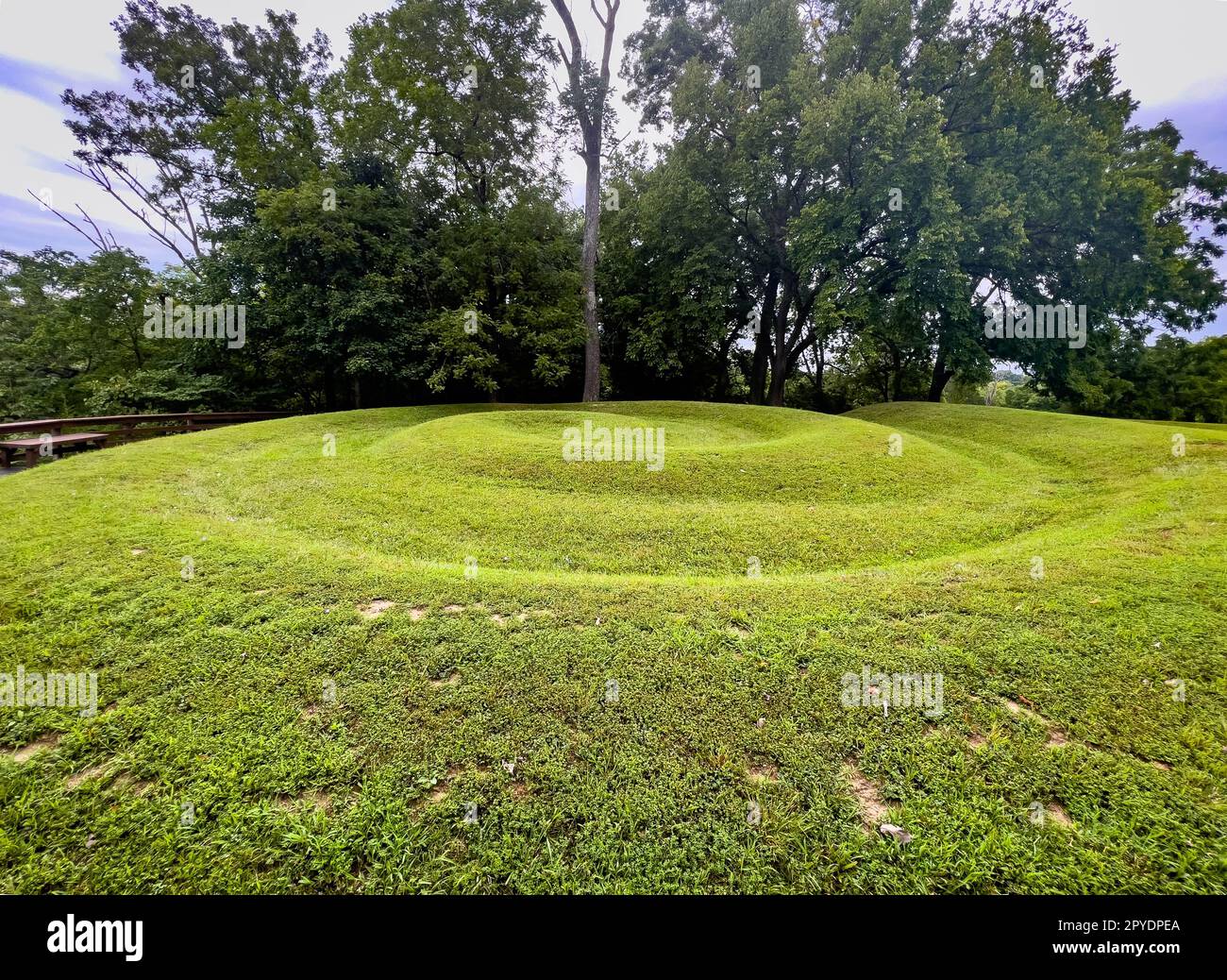 Queue enroulée du Grand serpent Mound plus grande effigie préhistorique du monde Banque D'Images