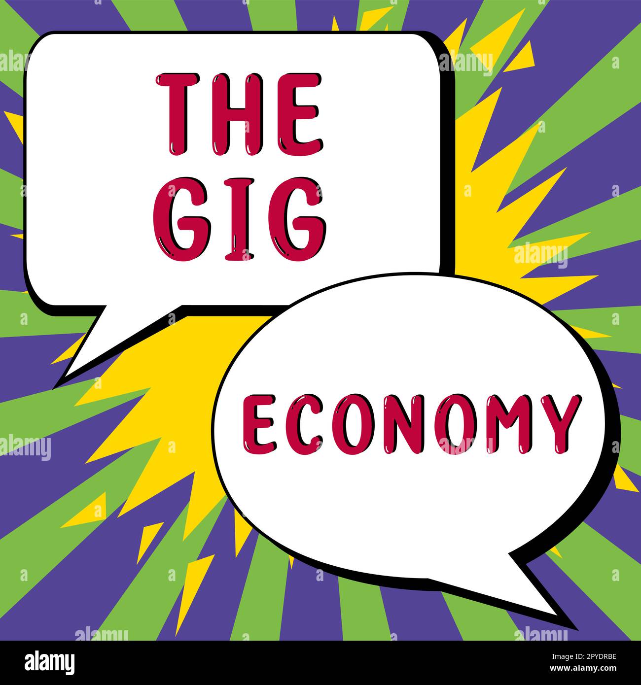 Légende du texte présentant The Gig Economy. Mot pour le marché des contrats à court terme travail indépendant temporaire Banque D'Images