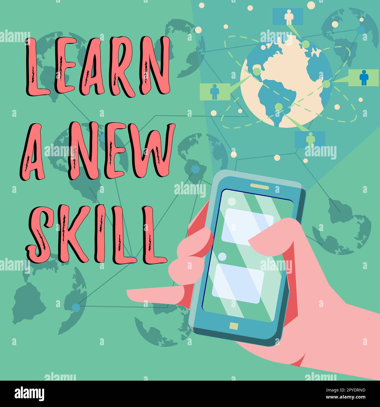 Panneau de texte indiquant apprendre Une nouvelle compétence. Mot pour la connaissance d'acquisition par l'expérience d'étude étant enseigné Banque D'Images