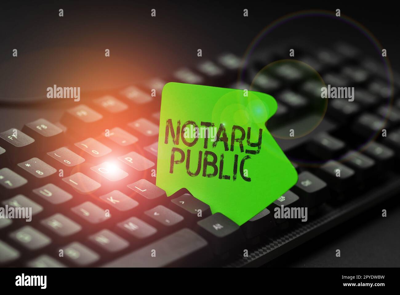 Texte montrant l'inspiration notaire public. Concept signification légalité Documentation autorisation Contrat de certification Banque D'Images