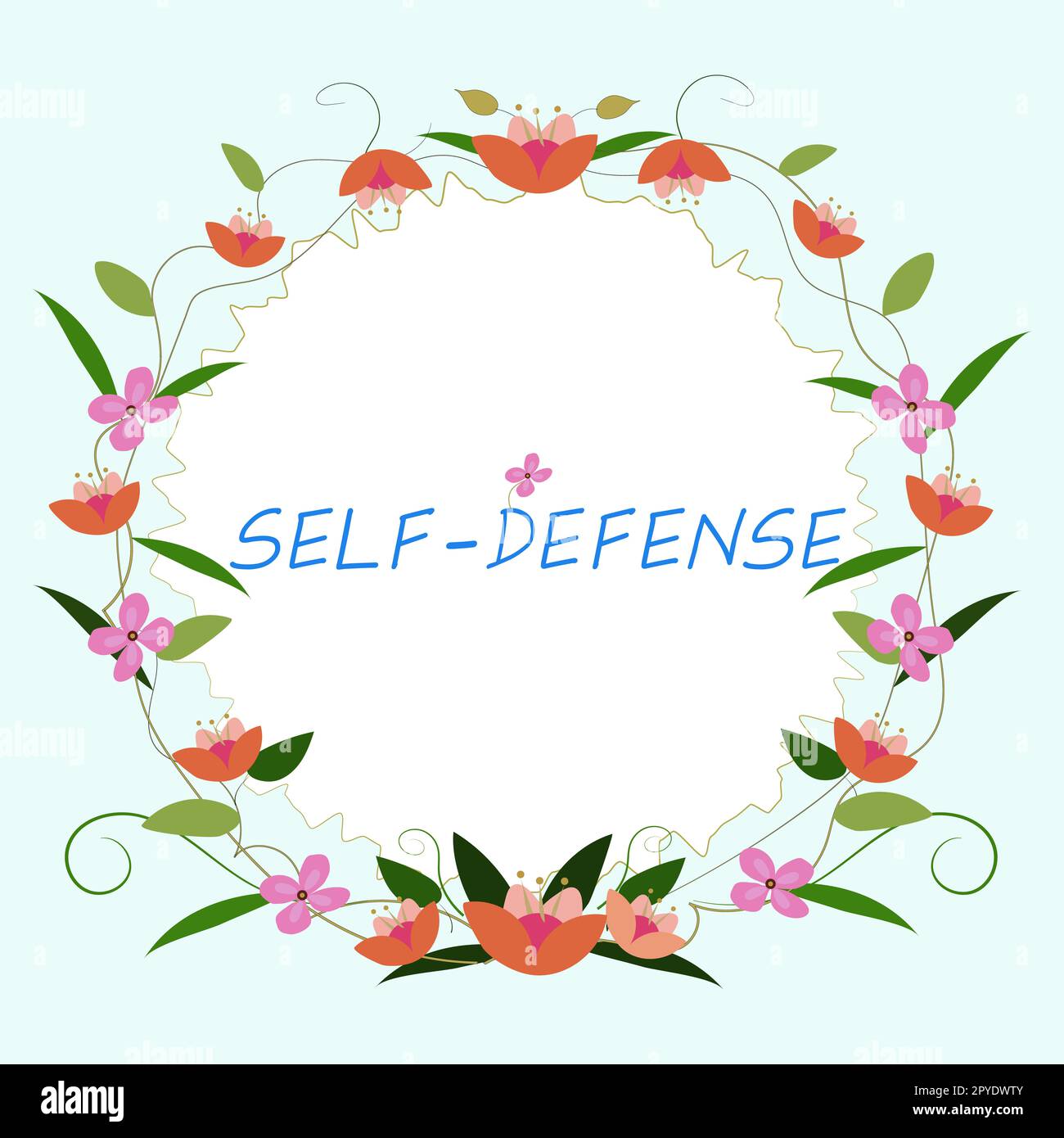 Affiche affichant Self Defense. Mot pour l'acte de défendre sa personne lorsqu'elle est attaquée physiquement Banque D'Images