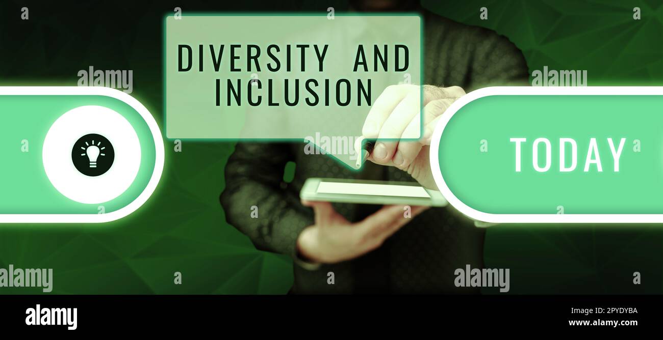 Affichage conceptuel diversité et inclusion. La différence humaine mot pour intervalle inclut la race ethnicité sexe Banque D'Images