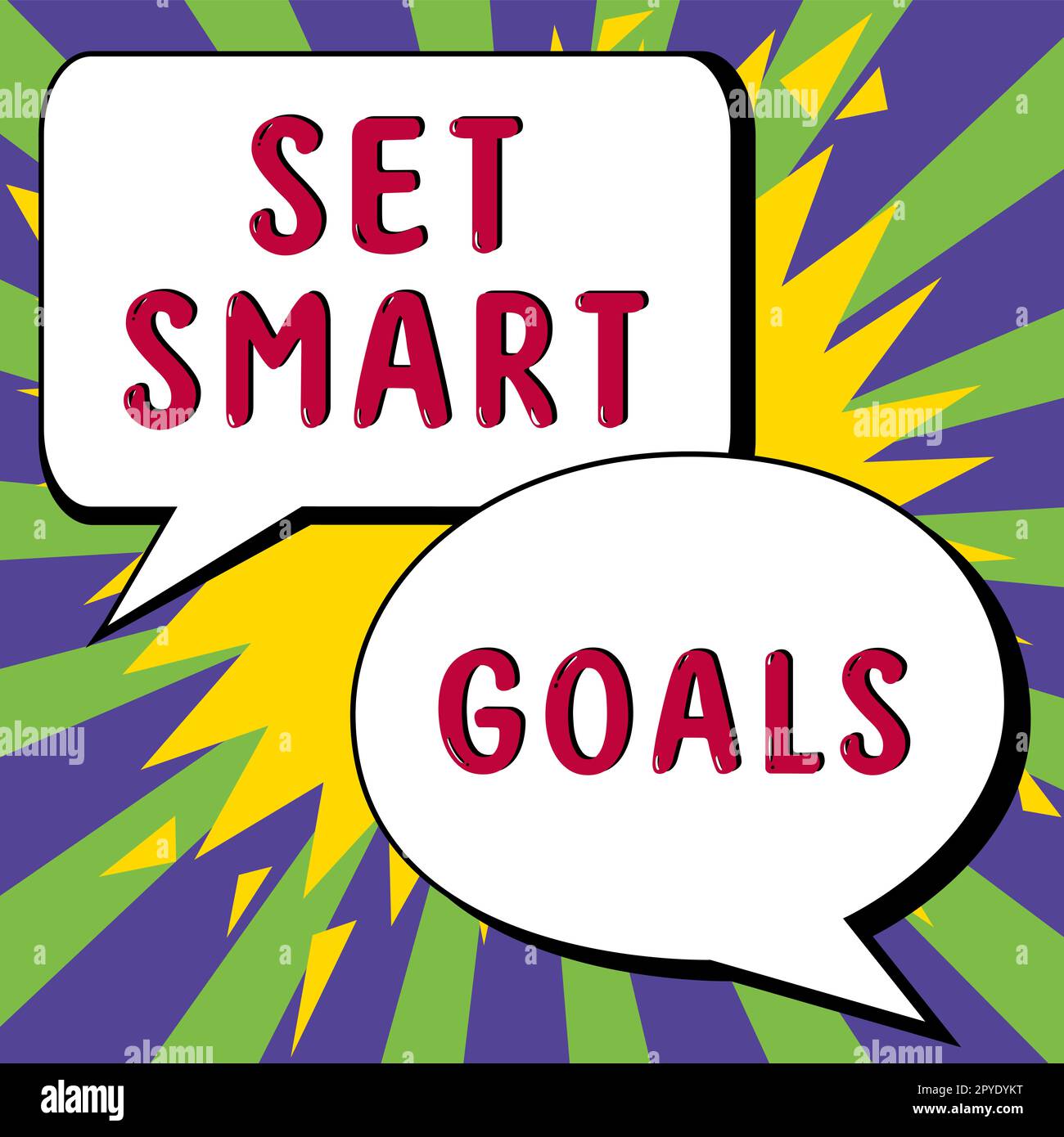 Affichage conceptuel définir des objectifs intelligents. Idée d'entreprise établir des objectifs réalisables faire de bons plans d'affaires Banque D'Images