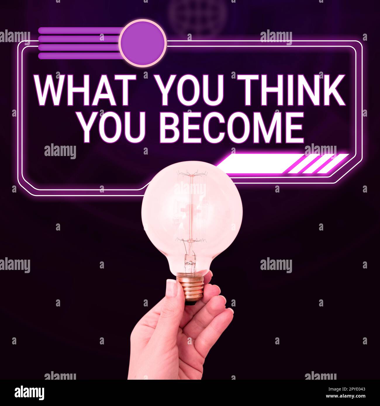 Texte d'écriture ce que vous pensez devenir. Photo conceptuelle être réussi et positif dans la vie exigent de bonnes pensées Banque D'Images
