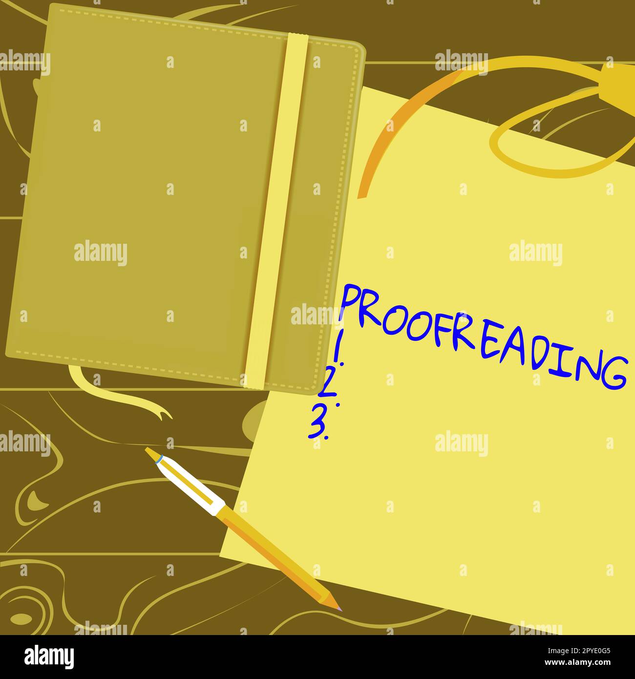 Relecture de la légende conceptuelle. Concept Internet acte de lecture et de marquage des fautes d'orthographe, de grammaire et de syntaxe Banque D'Images