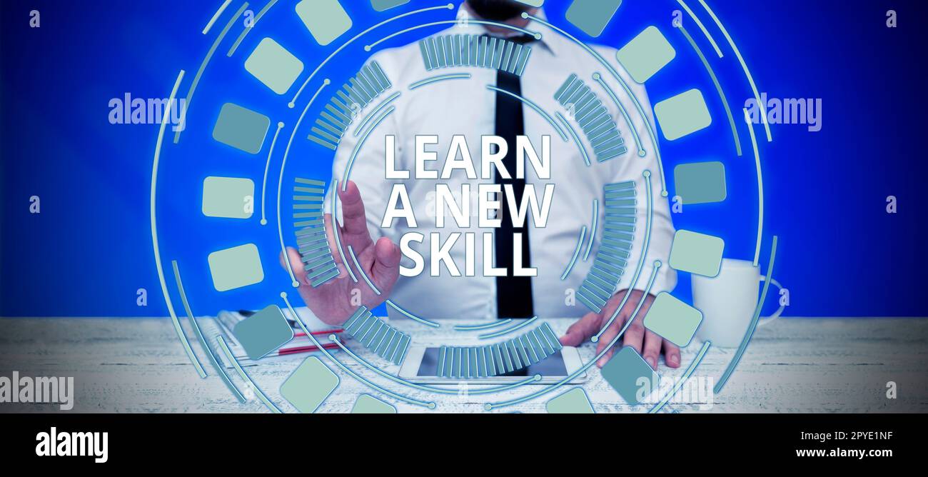 Légende conceptuelle apprendre Une nouvelle compétence. Acquisition d'idées d'affaires grâce à l'expérience d'étude enseignée Banque D'Images