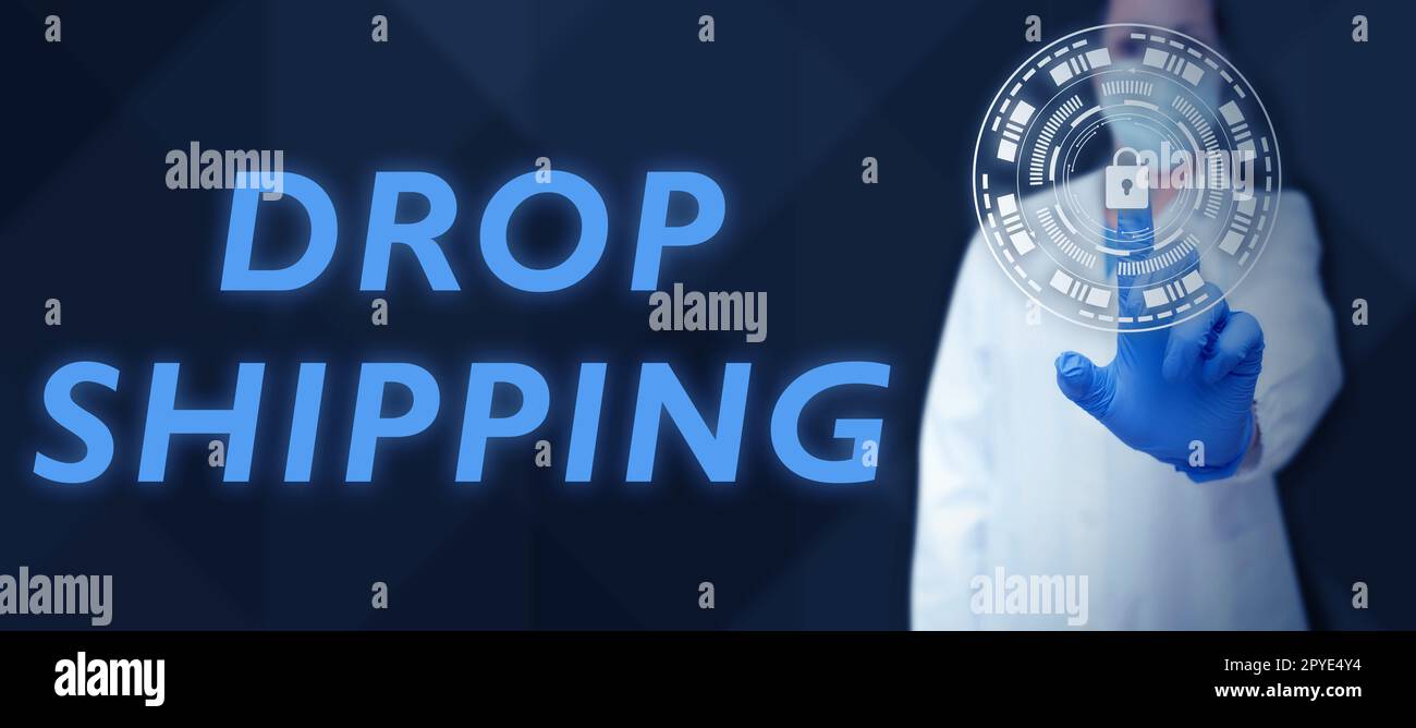 Inspiration montrant l'expédition des panneaux. Concept d'affaires pour envoyer des marchandises d'un fabricant directement à un client plutôt qu'au détaillant Banque D'Images