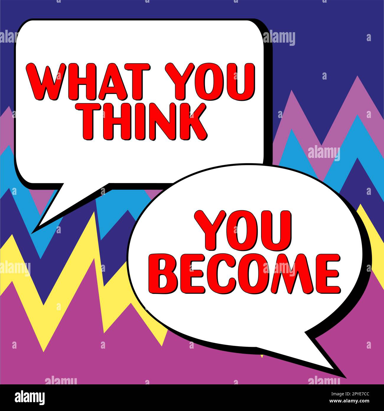 Légende de texte présentant ce que vous pensez devenir. L'idée d'affaires être réussi et positif dans la vie exigent de bonnes pensées Banque D'Images