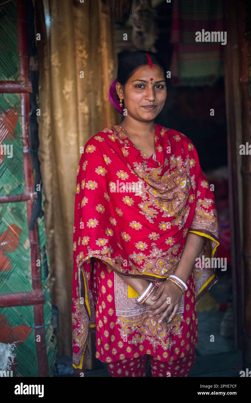 Bangladesh, Khulna, Sonadanga. Portrait d'une femme de la caste Dalit au Bangladesh. 19 mars 2017. Usage éditorial uniquement. Banque D'Images