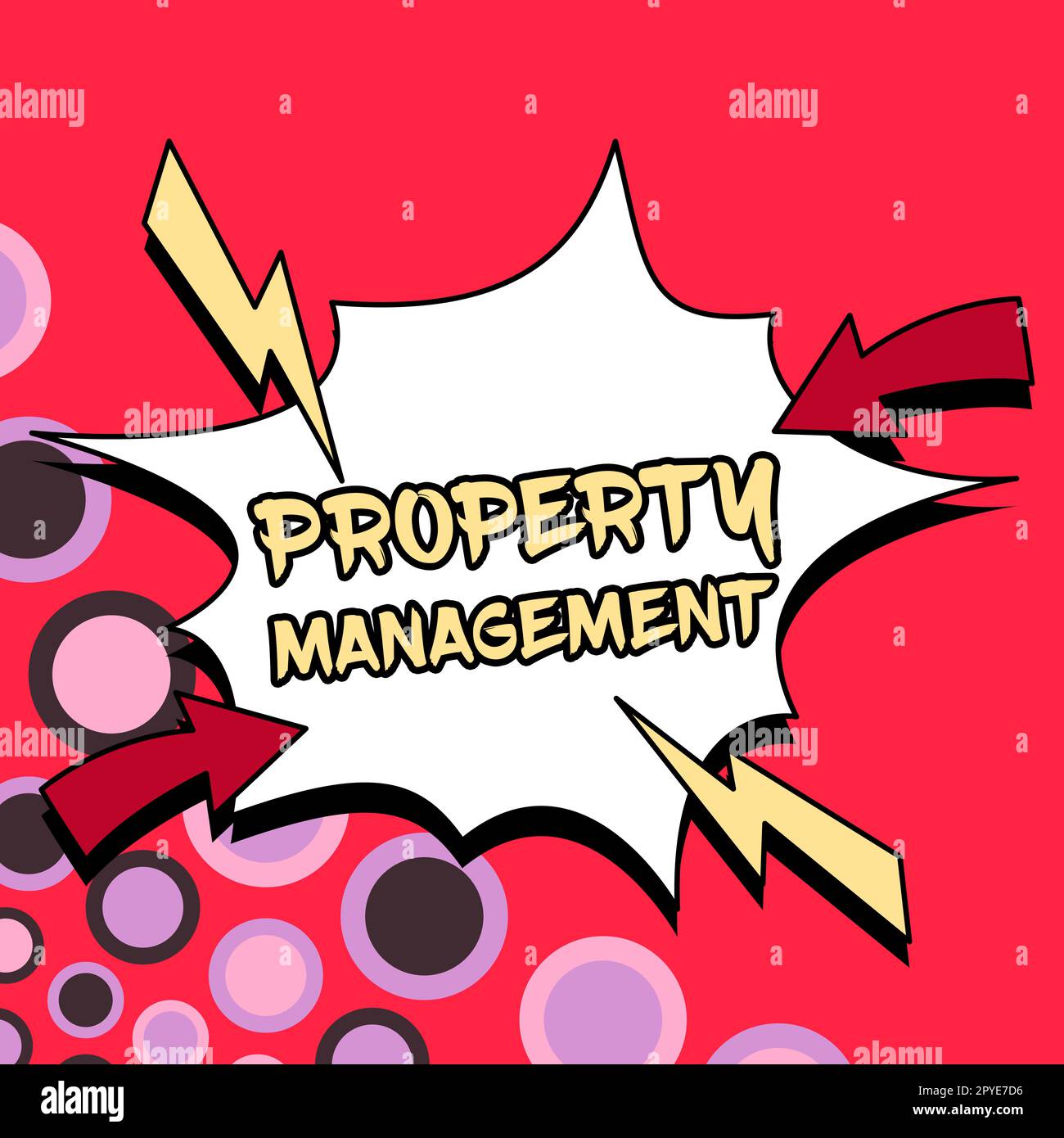 Légende conceptuelle gestion des propriétés. Mot pour la supervision de l'immobilier valeur préservée de l'installation Banque D'Images