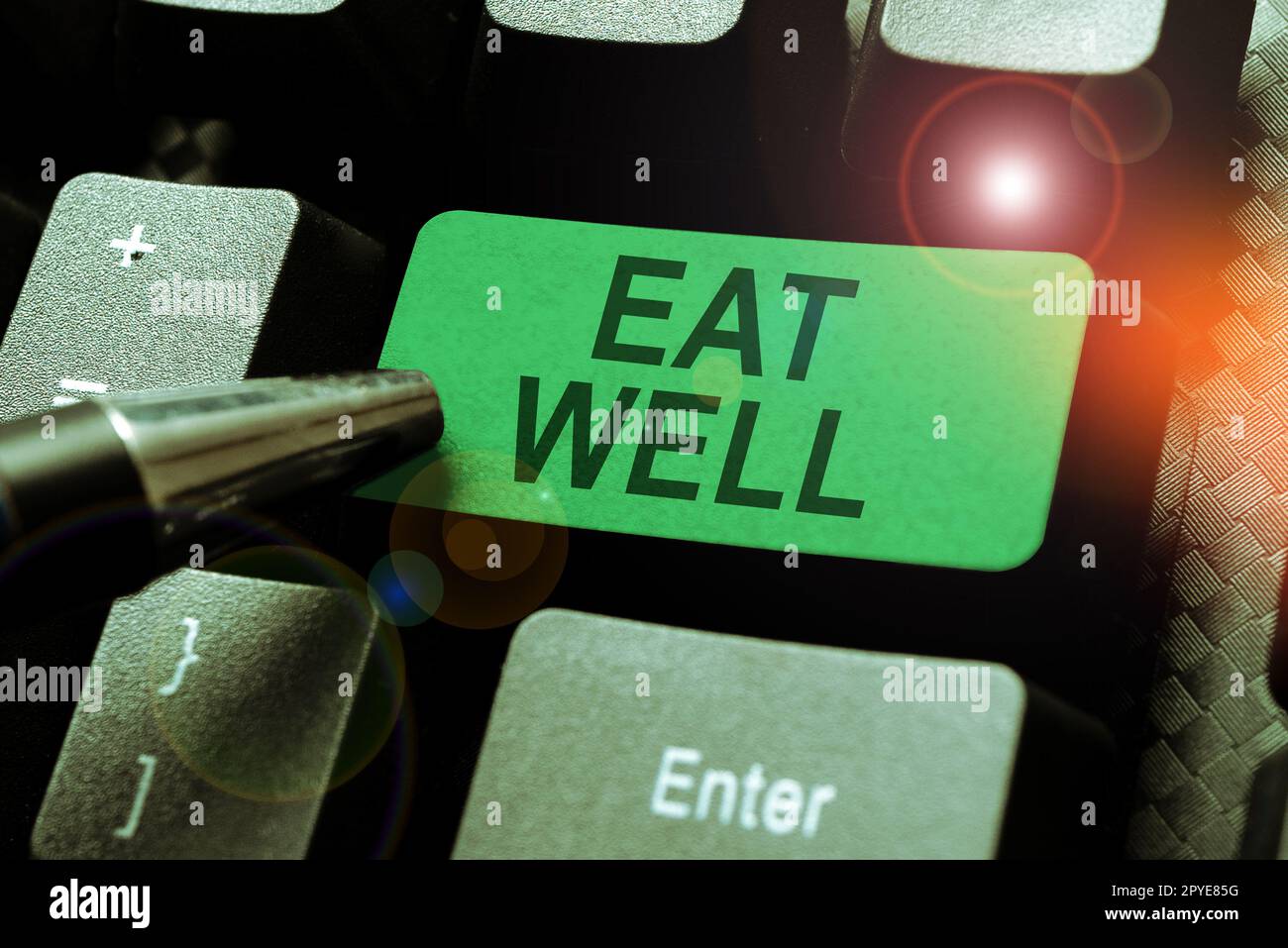 Affichage conceptuel mangez bien. Idée d'affaires pratique de manger seulement les aliments qui sont entiers et non transformés Banque D'Images