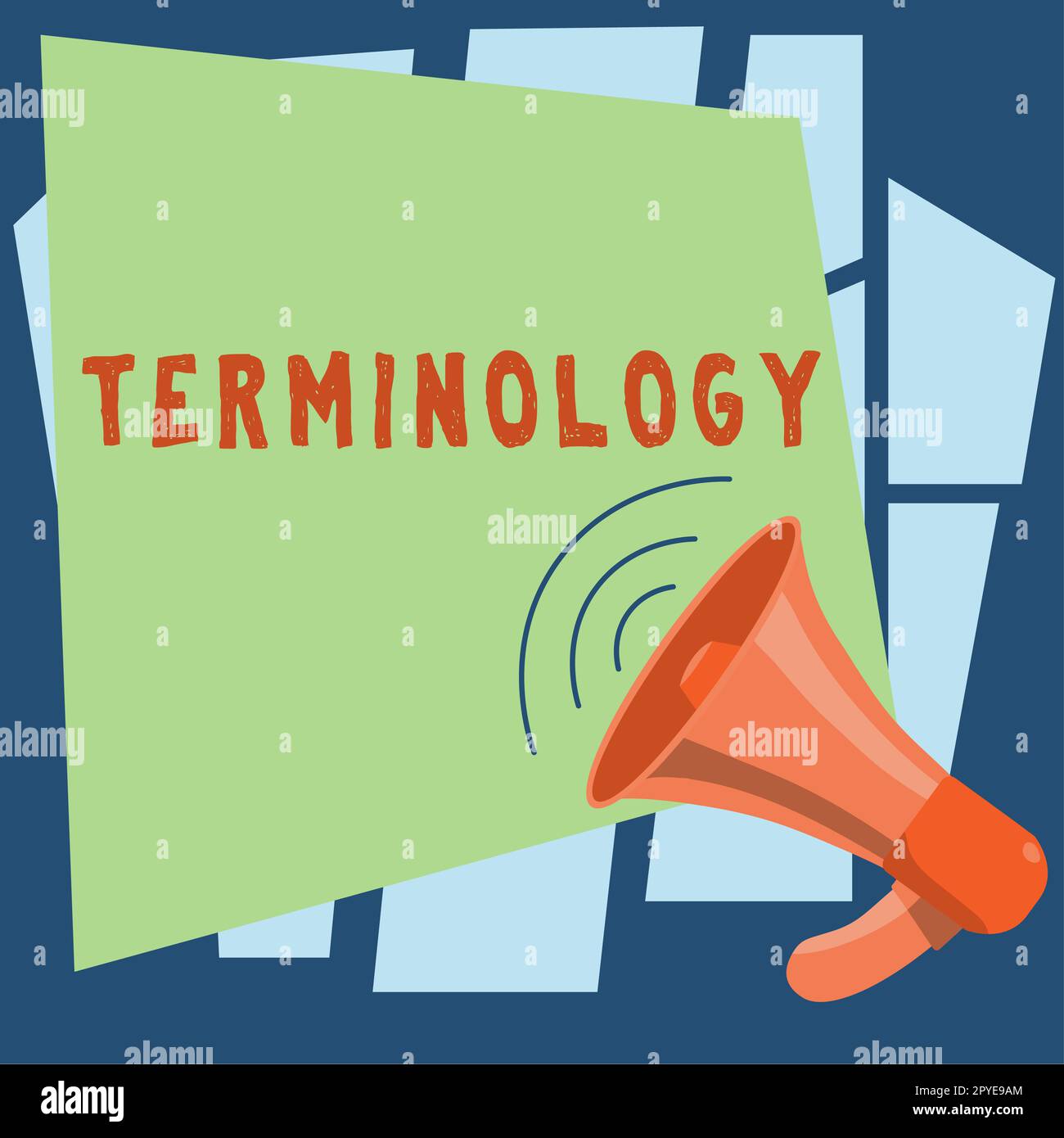 Affiche indiquant la terminologie. Concept Internet termes utilisés avec une application technique particulière dans les études Banque D'Images
