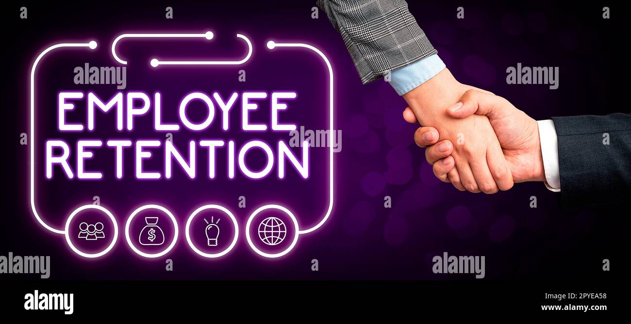 Affichage conceptuel conservation des employés. Approche commerciale méthode de recrutement interne employée par les organisations Banque D'Images