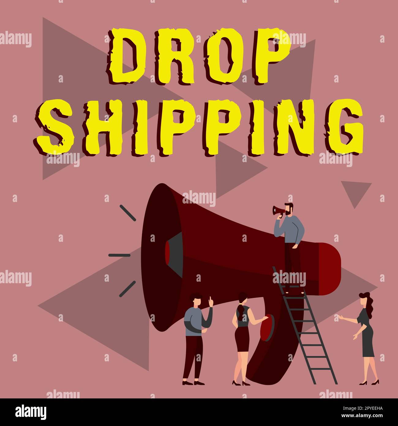 Légende présentant Drop Shipping. Mot pour pour envoyer des marchandises d'un fabricant directement à un client au lieu de au détaillant Banque D'Images