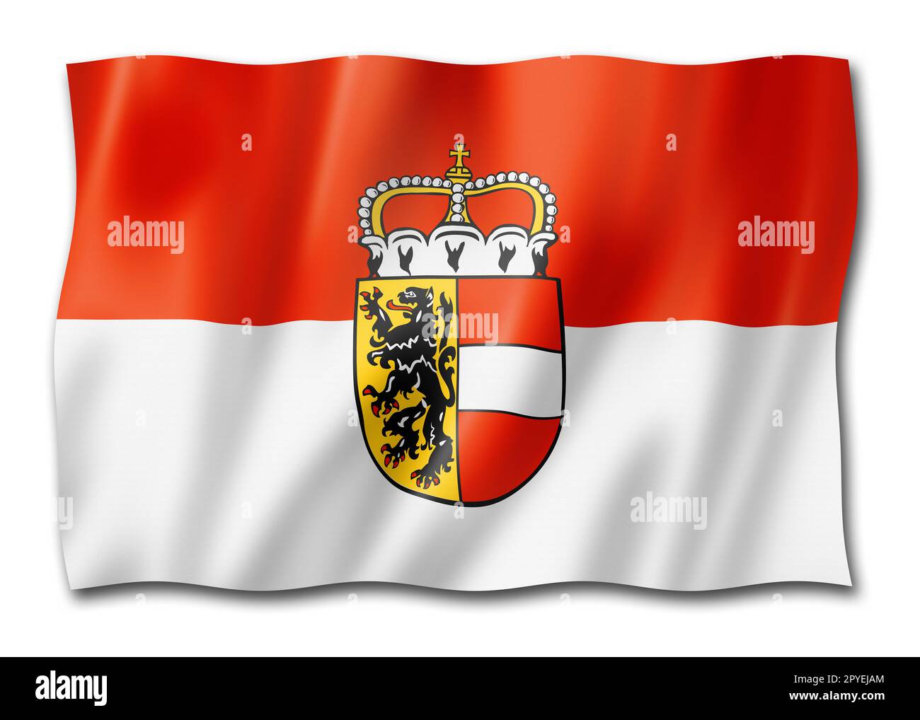 Collection de banderoles pour drapeau terrestre de Salzbourg, Autriche.Illustration 3D Banque D'Images Collection de banderoles pour drapeau terrestre de Salzbourg, Autriche.Illustration 3D Banque D'Images