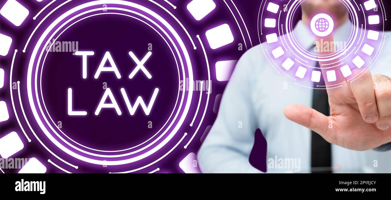 Inspiration montrant la loi de l'impôt sur les signes. Mot pour l'évaluation gouvernementale de la valeur de la propriété ou des transactions Banque D'Images