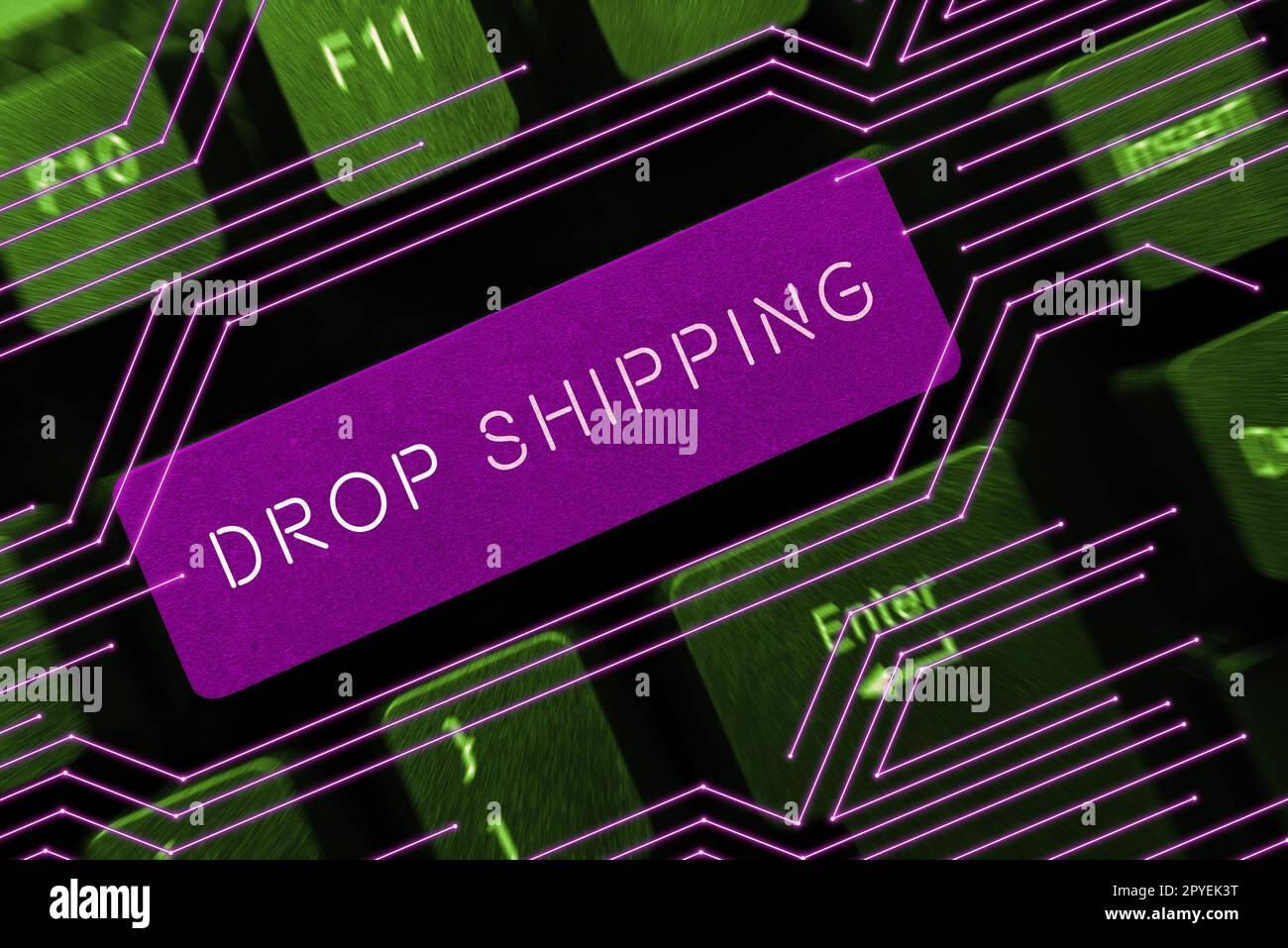 Affiche textuelle indiquant l'expédition de la goutte. Concept d'affaires pour envoyer des marchandises d'un fabricant directement à un client plutôt qu'au détaillant Banque D'Images