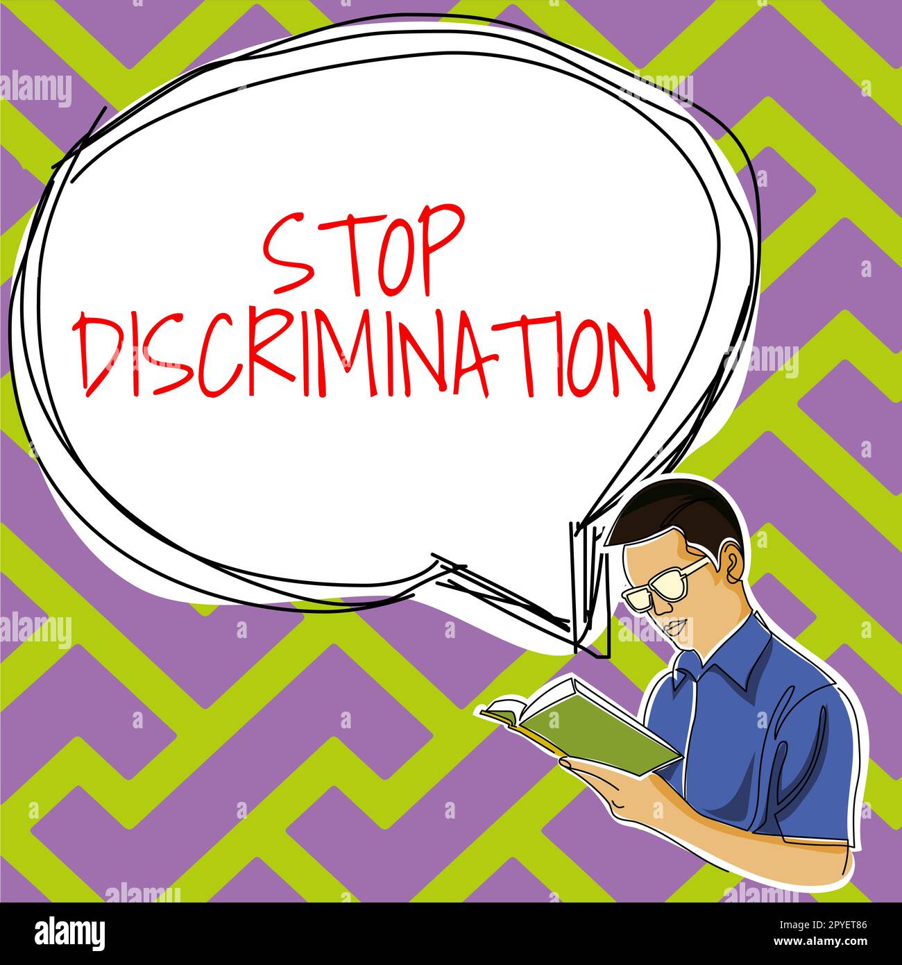Affiche Arrêter la discrimination. Concept d'affaires empêcher l'excavation illégale carrière Environnement conservation Banque D'Images