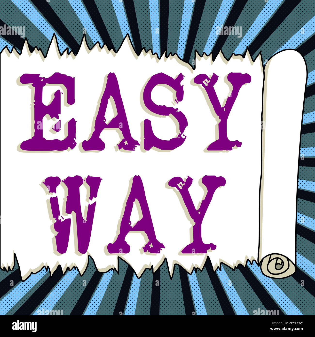 Affiche textuelle montrant la manière facile. Approche commerciale prendre des décisions difficiles entre deux méthodes de moins en plus d'effort Banque D'Images