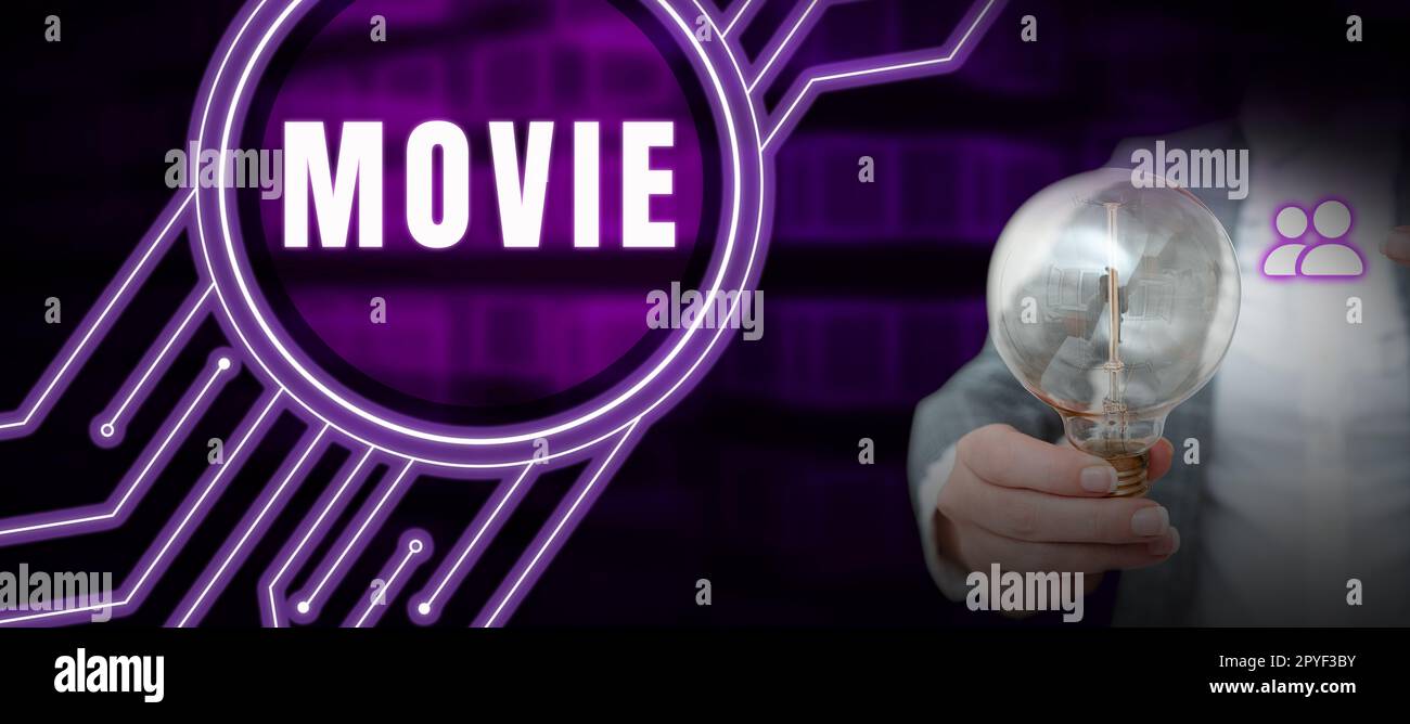 Film de texte d'écriture manuscrite. Concept Internet film cinématographique ou télévisé Motion Picture vidéo affichée à l'écran Banque D'Images