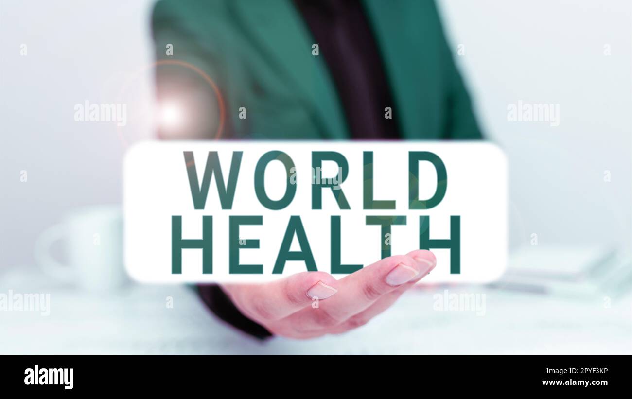 Texte montrant inspiration World Health. Concept Internet Journée mondiale d'action dédiée à la lutte contre la faim dans le monde Banque D'Images