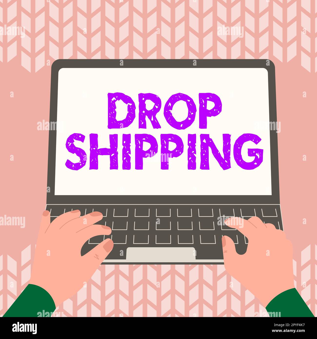 Envoi de texte d'écriture manuscrite. Approche commerciale pour envoyer des marchandises d'un fabricant directement à un client plutôt qu'au détaillant Banque D'Images