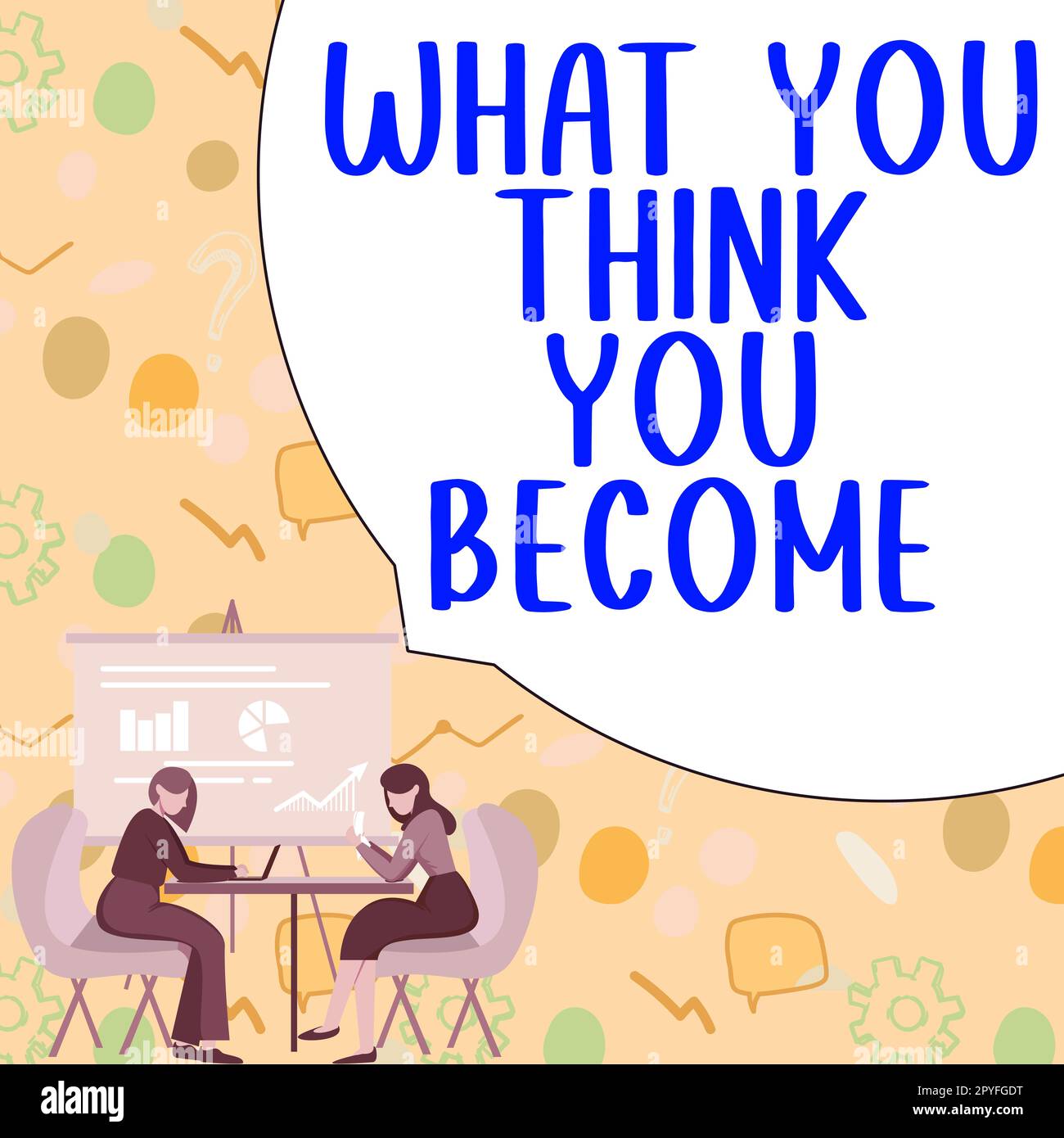 Signe d'écriture à la main ce que vous pensez devenir. Concept signifiant être réussi et positif dans la vie exigent de bonnes pensées Banque D'Images