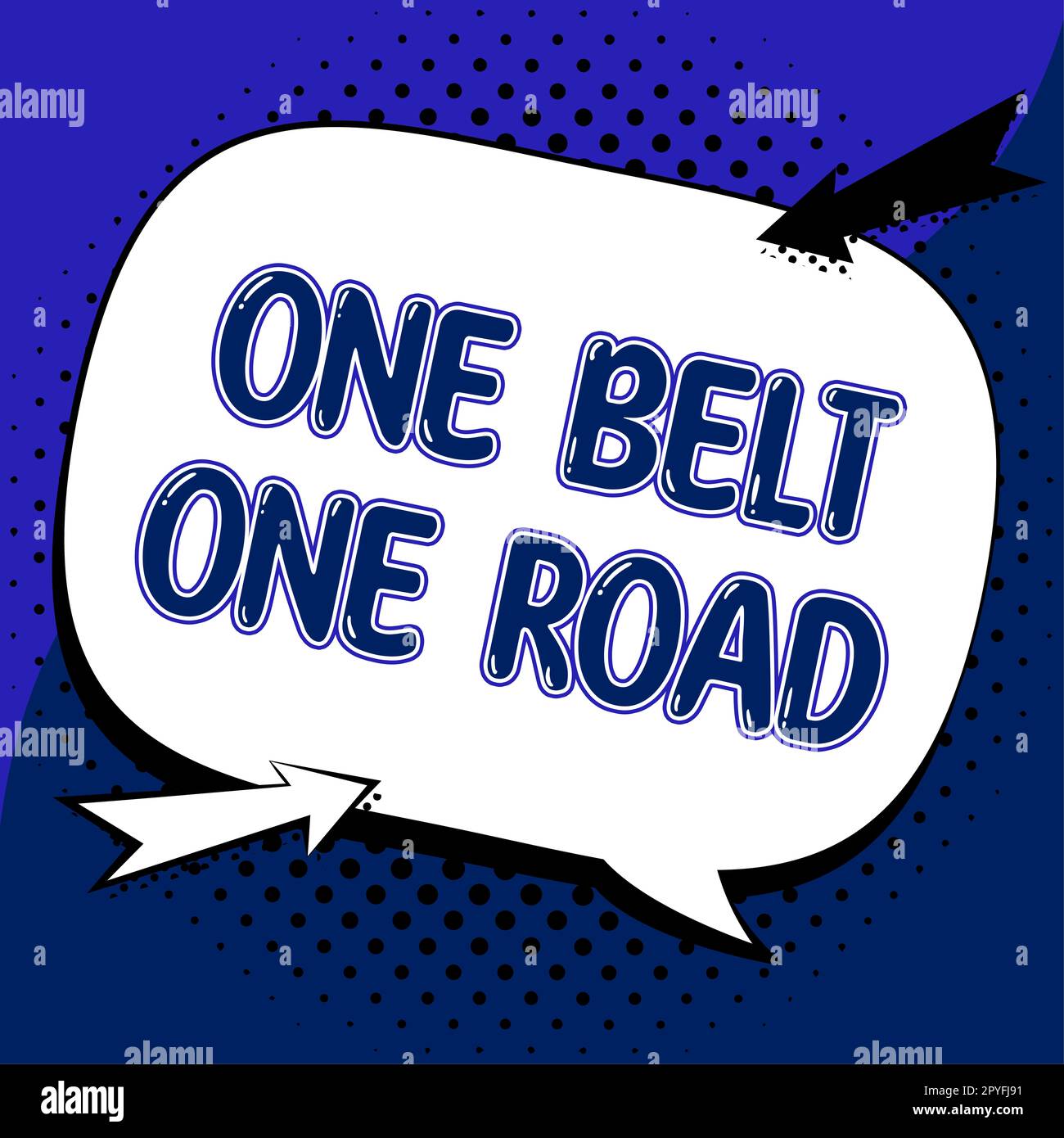 Légende de texte présentant One Belt One Road. Vitrine d'affaires Construction de routes commerciales entre la Chine et d'autres pays Banque D'Images