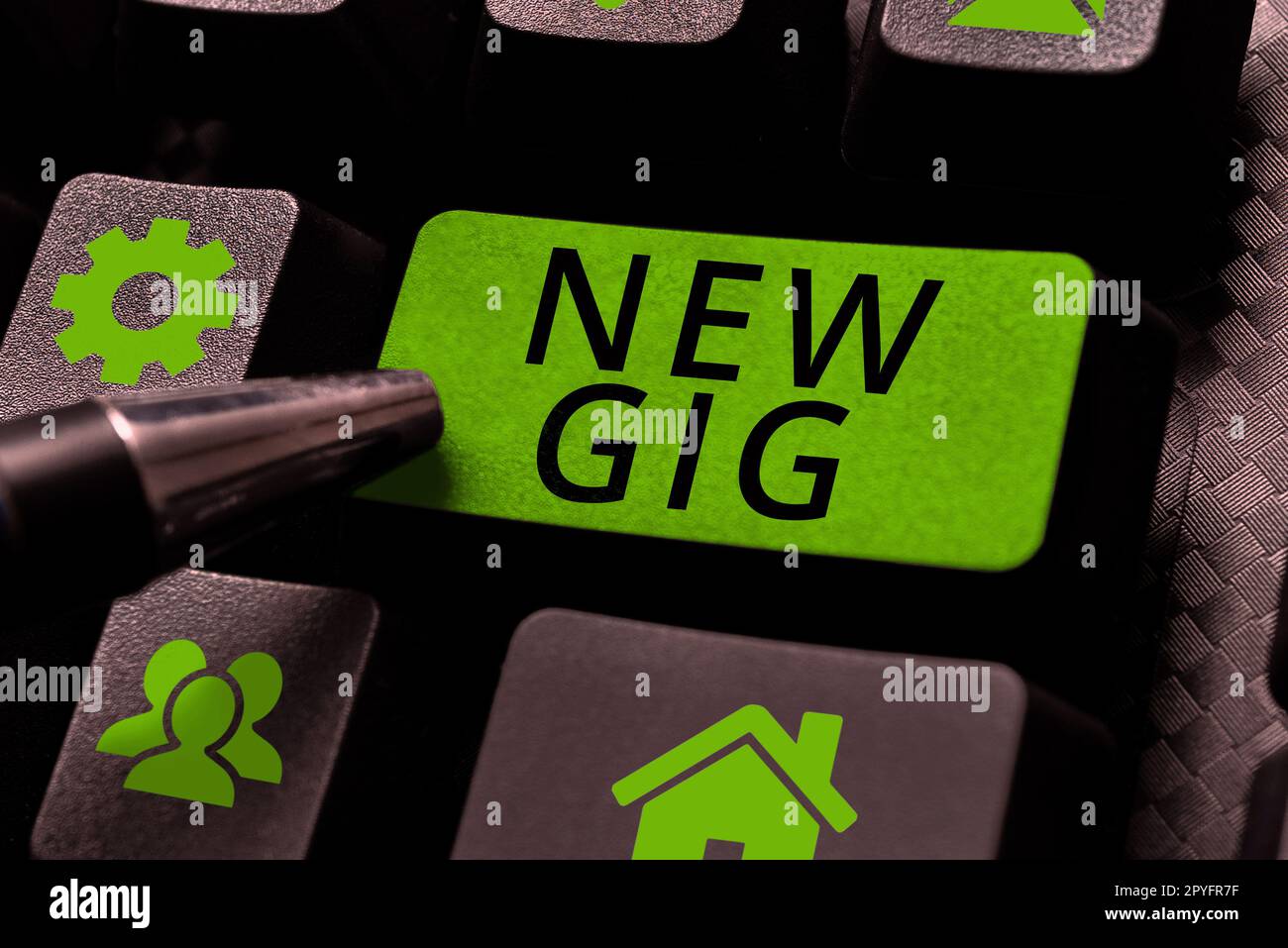 Affichage conceptuel New Gig. Photo conceptuelle capable d'obtenir un travail régulier afin de gagner de l'argent et de soutenir la vie Banque D'Images
