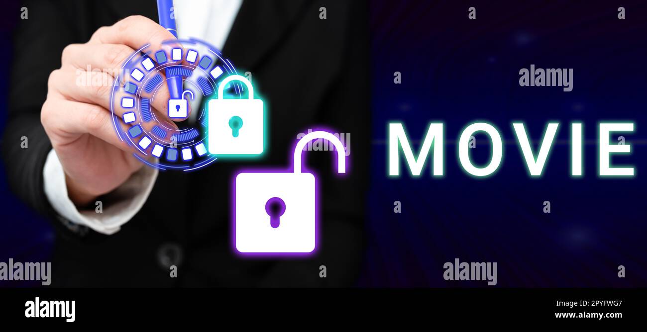 Texte montrant le film d'inspiration. Concept Internet film cinématographique ou télévisé Motion Picture vidéo affichée à l'écran Banque D'Images